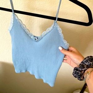 Light blue essentials crop top